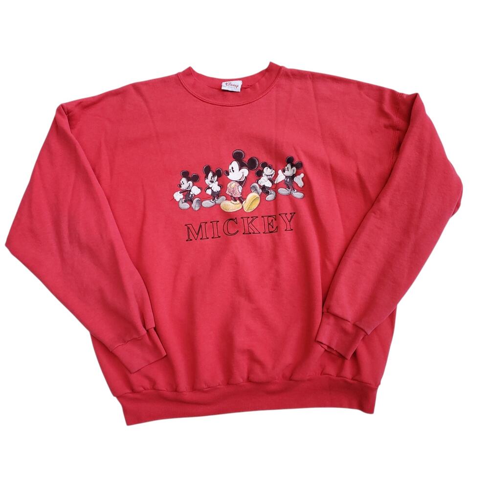 The Disney Store Red Mickey Mouse Crew Neck Sweatshirt Fits a L / XL